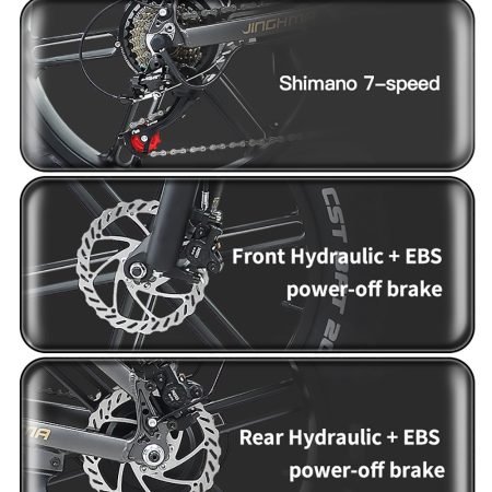 JINGHMA R W V Ah Electric Bicycle with Batteries