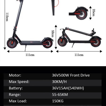 CMSBIKE V Electric Scooter Air Tires Black