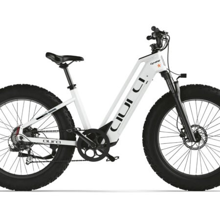 CyrusherAuraStep ThroughFatTireE Bike White